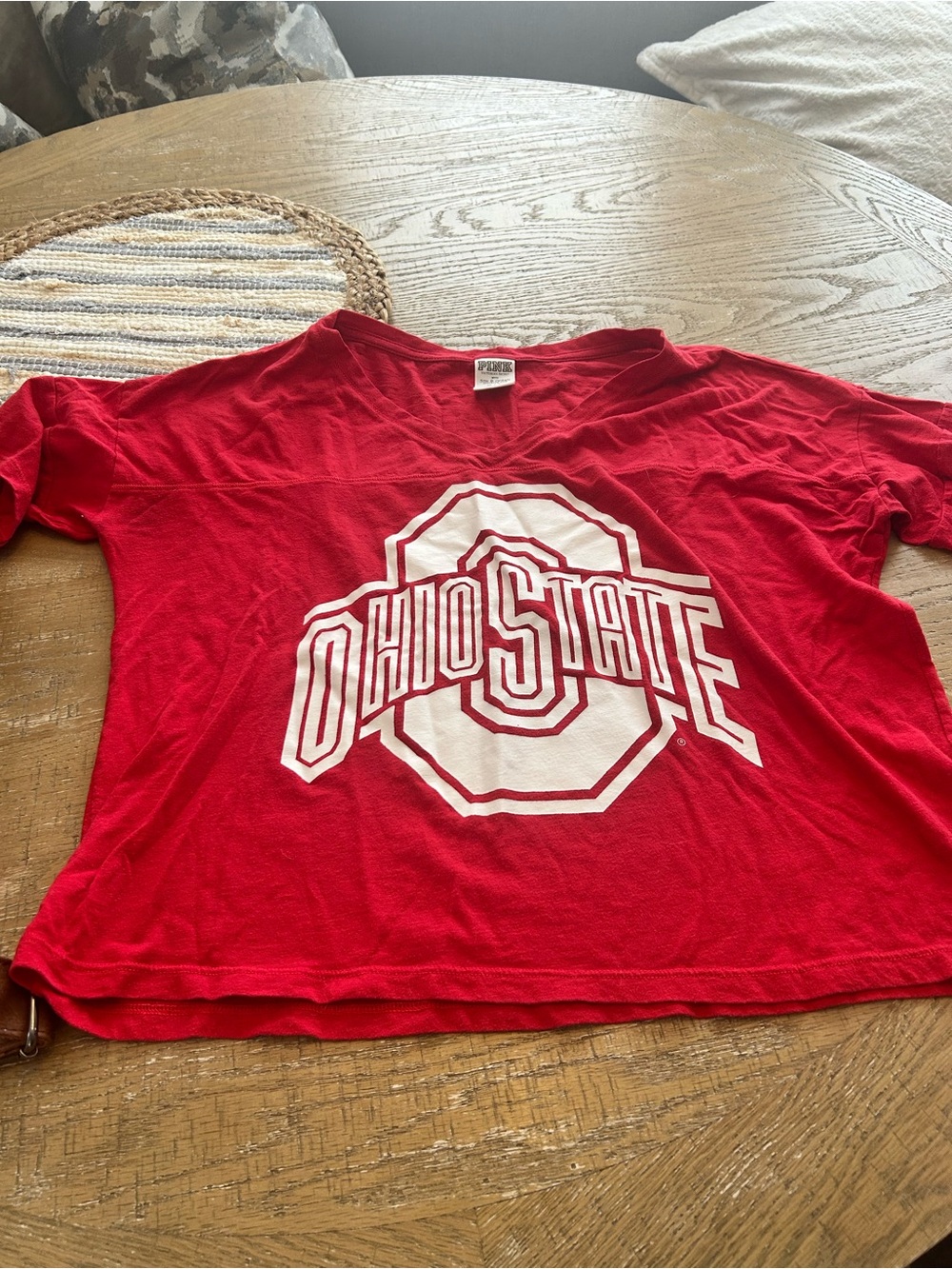 Victoria secret pink Ohio State Red Graphic Tee